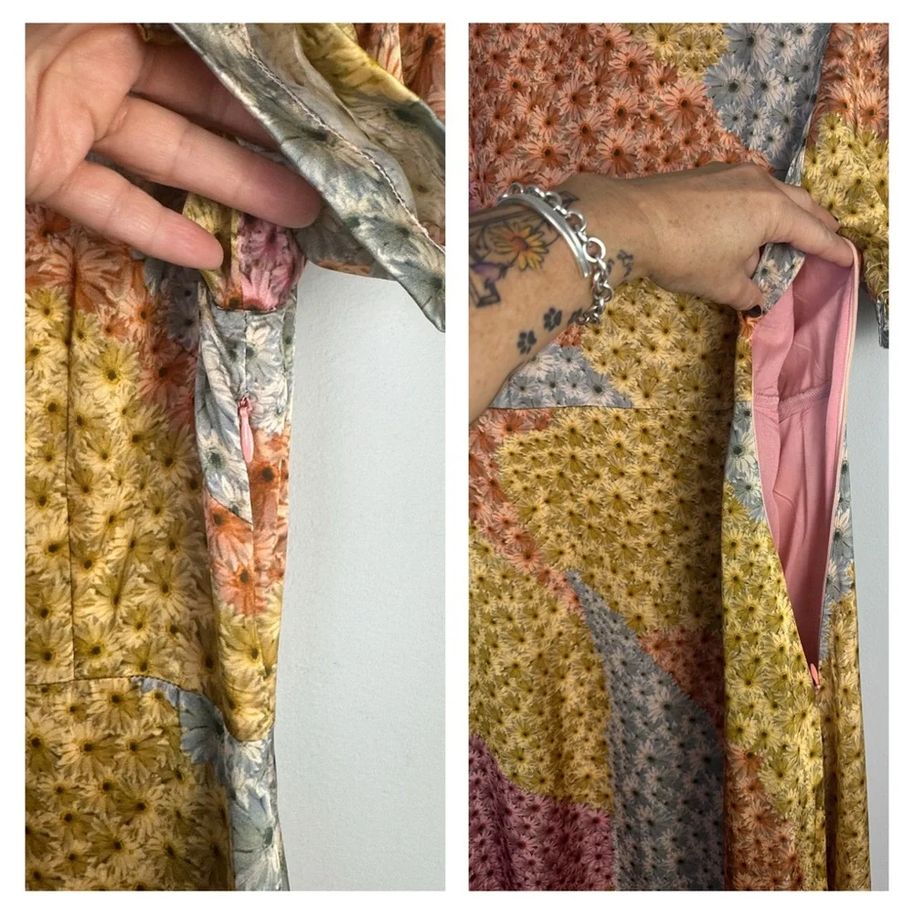 NEW Anthropologie Varun Bahl Catria Floral Dress SM Lined Pockets Made in India - Picture 10 of 16